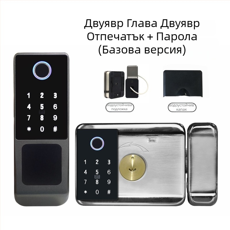 Смарт заключване за врати с пръстов отпечатък и паролна карта, модел VD06, за метални и дървени врати