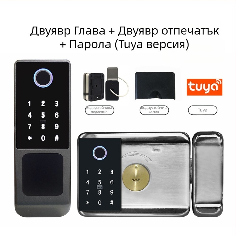 Смарт заключване за врати с пръстов отпечатък и паролна карта, модел VD06, за метални и дървени врати