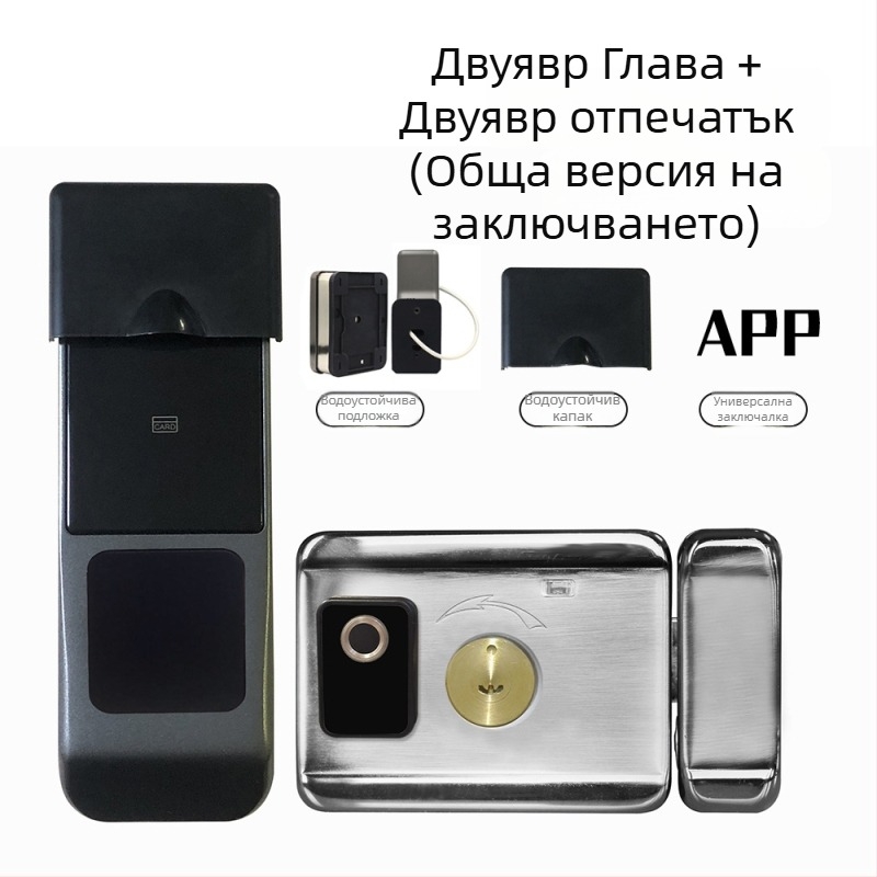 Смарт заключване за врати с пръстов отпечатък и паролна карта, модел VD06, за метални и дървени врати