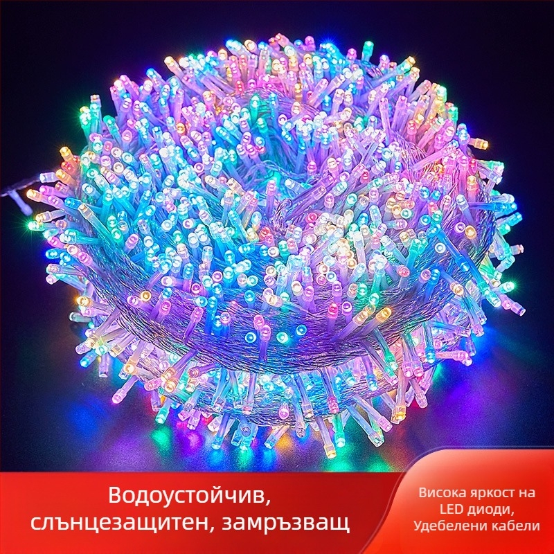 Коледни LED нишкови светлини за външна употреба, IP65, регулируема яркост, 220V