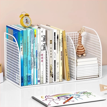 Метален настолен стелаж за книги с фиксирани разделения, италиански минималистичен стил