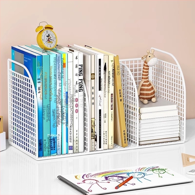 Метален настолен стелаж за книги с фиксирани разделения, италиански минималистичен стил