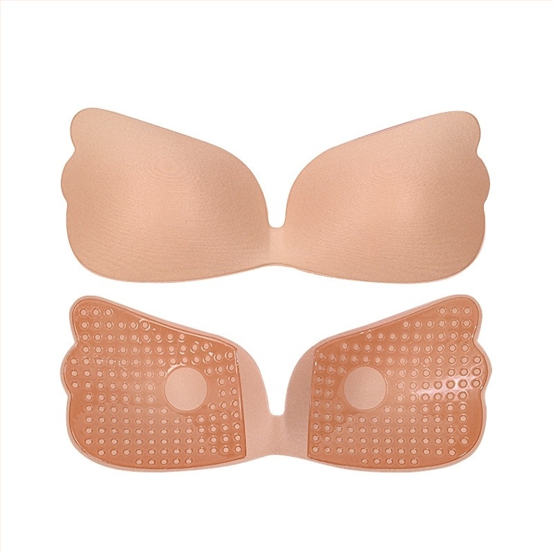 Невидим лепенка за бюст с крила за сватбена рокля - найлон, тънка, дишаща, нехлъзгаща се, с форма на крило