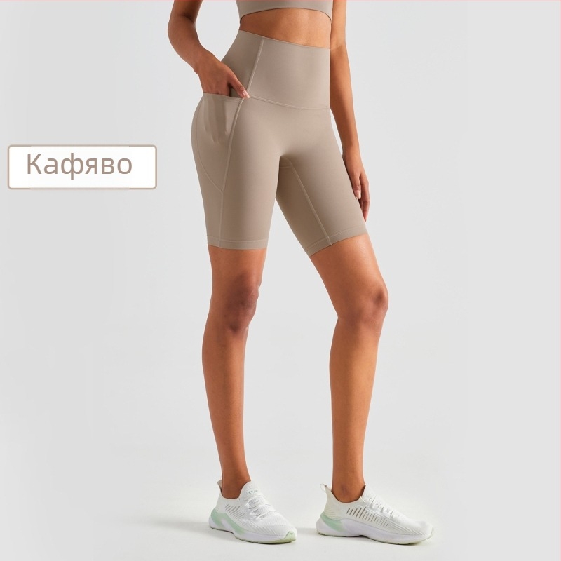 Висока талия капри йога панталони с повдигане на дупето, леки, еластични и влагоотводящи найлон, за жени