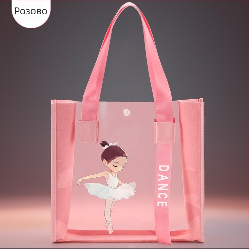Little Dancer детска танцова чанта — PVC спортна раница с аниме принт, Oxford подплата, презрамки с въздушна подложка, лято 2024