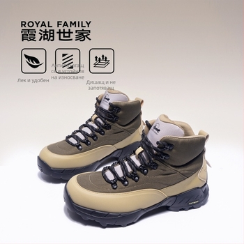 Мъжки туристически високи ботуши — дишаща синтетична кожа, антихлъзгащи, PU стелка, 3-5 см ток, есенно-зимна колекция 2025