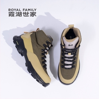 Мъжки туристически високи ботуши — дишаща синтетична кожа, антихлъзгащи, PU стелка, 3-5 см ток, есенно-зимна колекция 2025