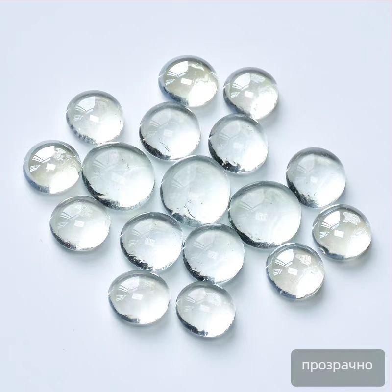 Стъклени плоски мъниста за аквариум и хидропоника – декоративни камъни за ландшафт, 500 g