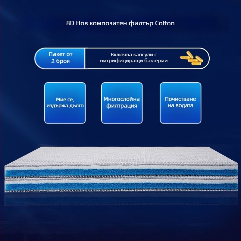 Naypet филтърна памучна вата за аквариум – 8D без лепило, материал: памук