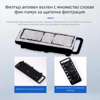 Стенно монтиран филтър за аквариум — 3-в-1 филтрация с циркулация на водата и кислородиране, пластмасово тяло, филтърна вата