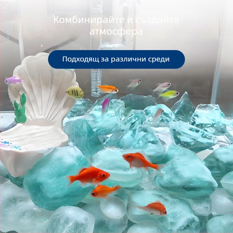 Нередовен стъклен камък за дъното на градината и аквариума, 500 g, 1 бр