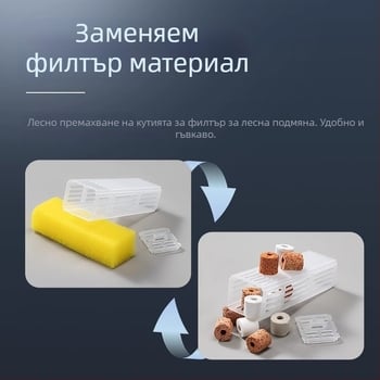 Yee външен филтър за аквариум, стенен монтаж, компактен 3-в-1 филтър с тиха работа, мембрана за отстраняване на маслена плака и циркулация на водата