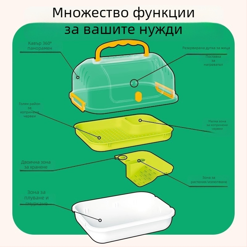 Детска многофункционална екологична наблюдателна кутия за малки животни – пластмасова, марка Kou Duck, за деца на възраст 3–6 години