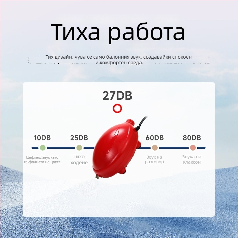 Naichong DC захранвана помпа за обогатяване на кислород в аквариум с регулируем обем въздуха и дълбочинно обогатяване.