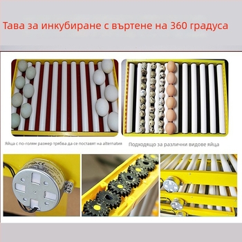 Jiayu Инкубатор за яйца и кошница за излюпване за кокошки – 360° самостоятелен ролер за яйца, 6-месечна гаранция, за птицевъдство и аквакултура