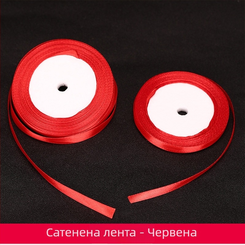 Сватбена сатенена панделка с мотив двойно щастие (Полиестер; Марка Fei Xun Fei; Категория: Реквизити за оформление на място; Подходящи случаи: сватбено тържество)