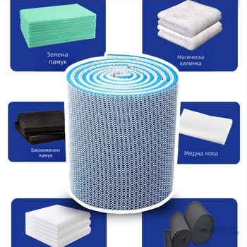 Аквариумно филтърно памучно средство за пречистване с висока плътност, удебелен филтър носител, биохимично филтриране; материал: Silk flower