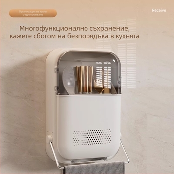 Държач за клечки на стена | кухненски държач с отцеждане на лъжички, серия Chopstick Tube, PP материал, възможност за печат на лого