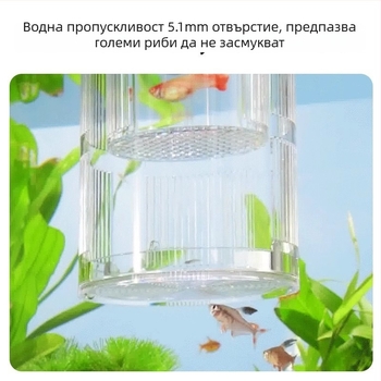 Инкубаторна кутия за гупи риби – акрилна, за излюпване на малки риби, аквариумно оборудване, марка Yee