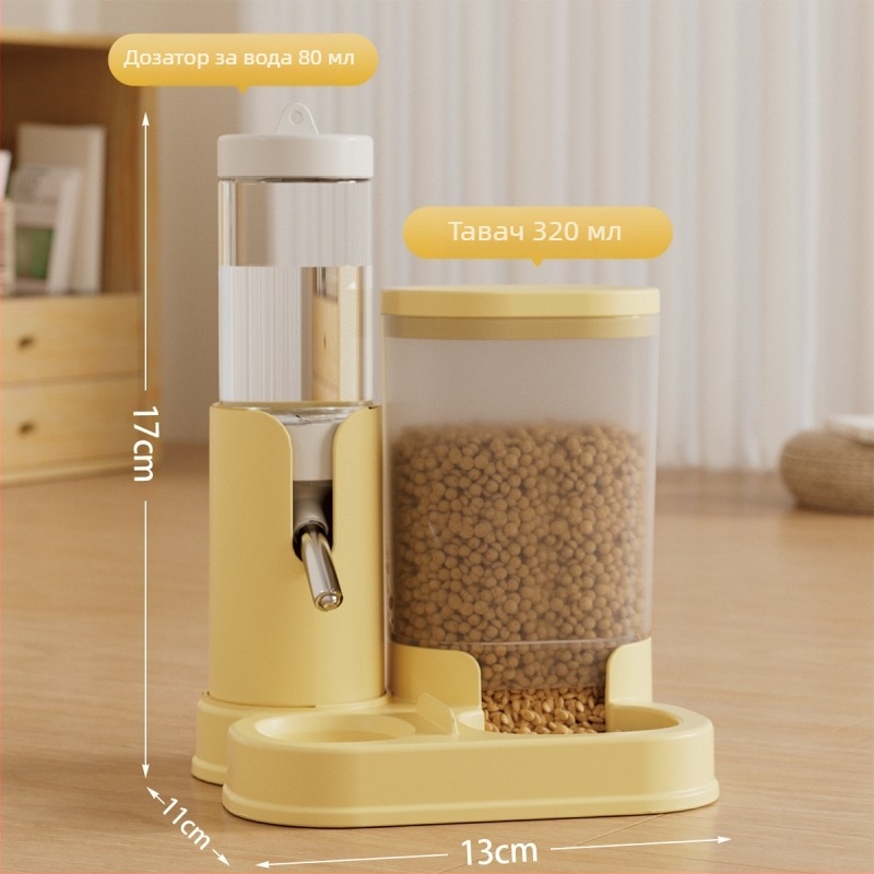 Хамстер автоматично устройство за пиене и хранене, 2-в-1 водоприемник, PP материал, произход Zhejiang