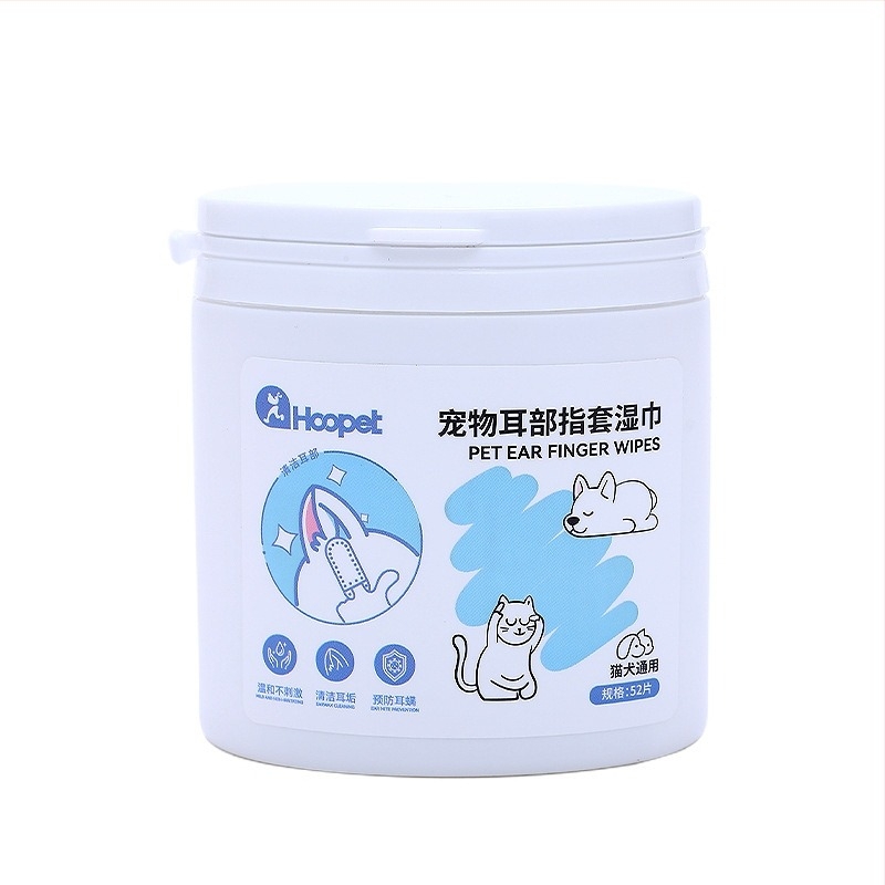 Почистващи мокри кърпички за уши на домашни любимци (кучета и котки) – премахване на ушна сяра, нетъкан текстил