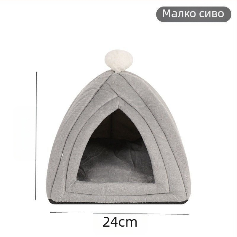 Гнездо за домашни любимци – платнено, плюшено вътрешност, зимно топло за зайци, морски свинчета и шиншили