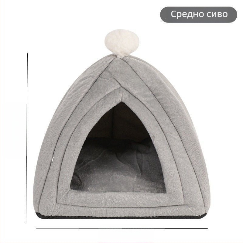 Гнездо за домашни любимци – платнено, плюшено вътрешност, зимно топло за зайци, морски свинчета и шиншили