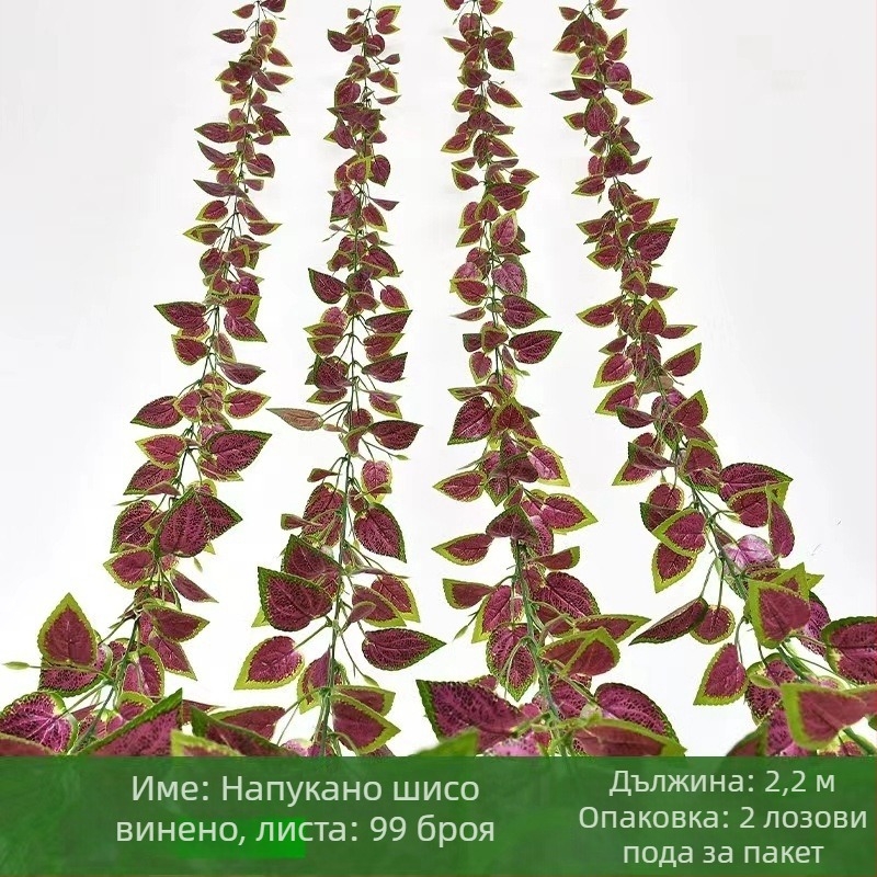 Изкуствена зеленина: декоративни лози Потос, Ратан и Turtle Back за стенна декорация; Материал: пластмаса; Процеси: стереотипиране, релефно обработване, инжекционно формоване; Приложение: сватби, открити пространства, реквизит за снимки, домашен декор