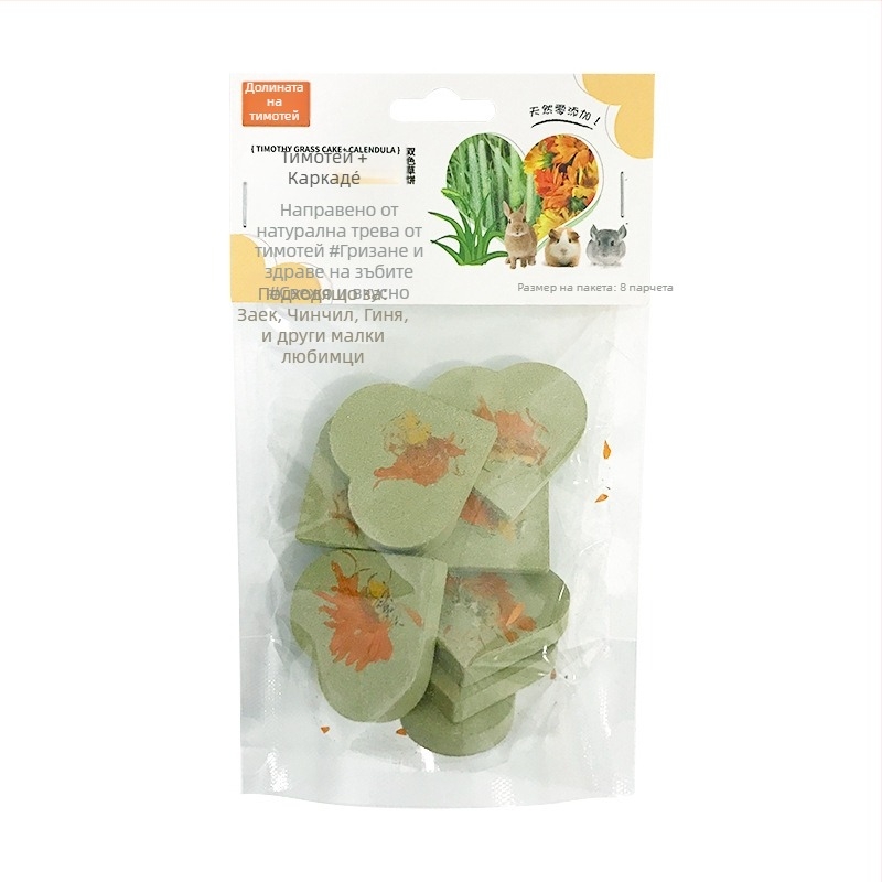 Суха храна — Питка от чисто тимотийско сено за зайци, шиншили, хамстери и морски свинчета; дъвкателна пръчка за зъби; 130 g; Radish Valley