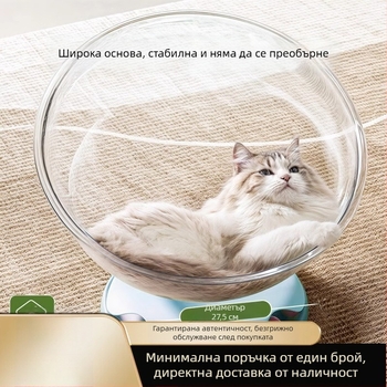 Космическо капсулно гнездо за котки с въртяща се база, играчка за самостоятелно забавление, вътрешно използване, всичко в едно — Материали: ABS/PP/PET; За котки; Гнездо за домашни любимци