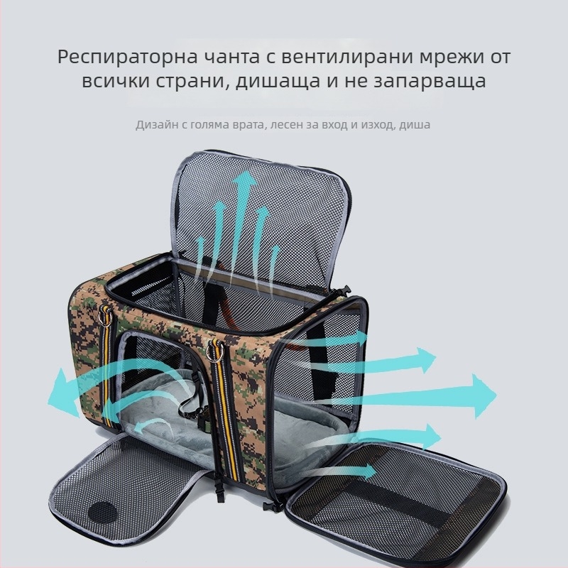 Чанта за домашни любимци за автомобил, дишаща, полиестер, 20L капацитет, подходяща за животни 4–8 кг, износоустойчива и устойчива на надраскване