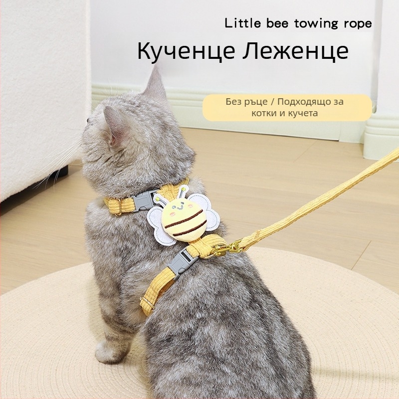 Котешка нагрудна презрамка за разходка с повод, I-образна, регулираема, найлон, Yiwu произход, Jiawang yimiao марка