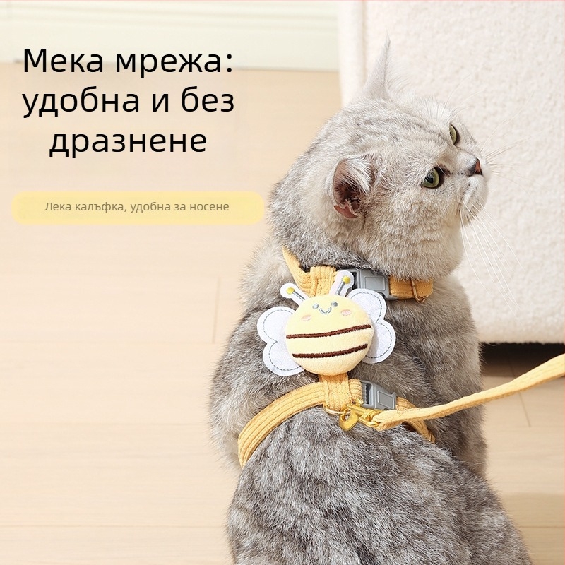 Котешка нагрудна презрамка за разходка с повод, I-образна, регулираема, найлон, Yiwu произход, Jiawang yimiao марка