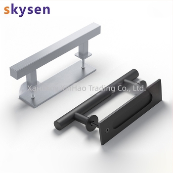 Дръжка за хамбарна врата, двустранна, от неръждаема стомана 304 и въглеродна стомана, повърхност: електростатично покритие и текстурирана повърхност, за плъзгащи се врати