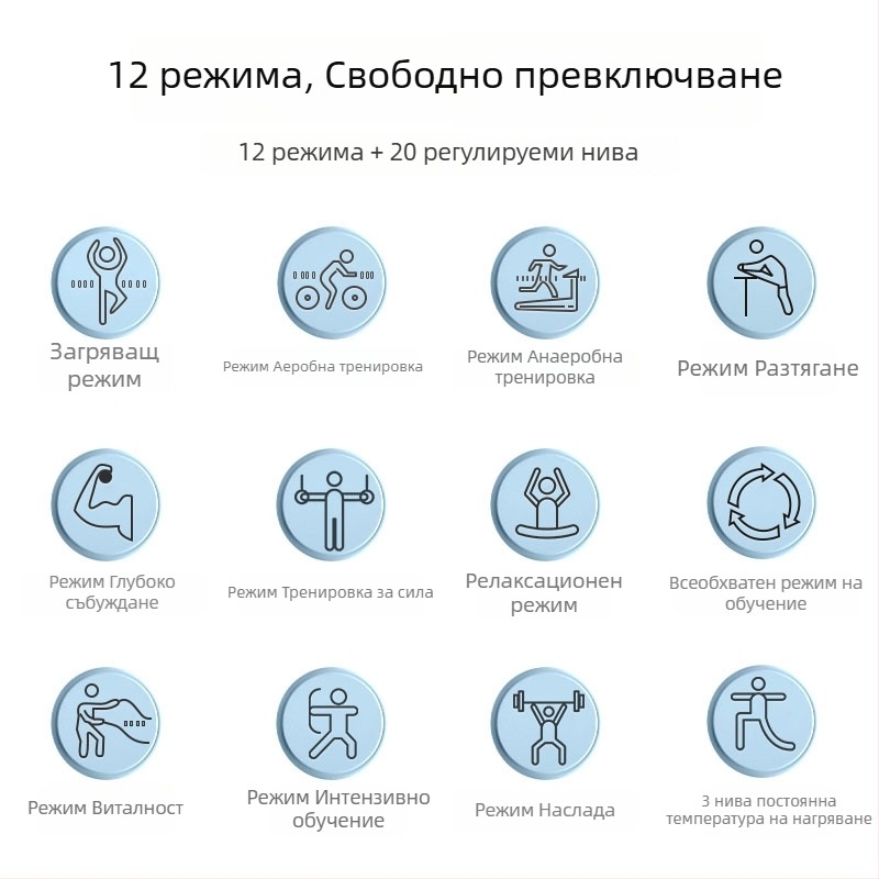 EMS колан за стягане на корема с вибрационен масаж и топлинна компресия — USB захранване, регулируема интензивност, 5–7 масажни глави, Tomorrow's beauty