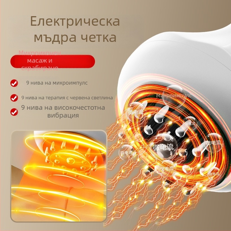 Електрически масажер за меридиани с вибрация и топлина, модел pk6103; презареждаема батерия; подходящ за шия, гръб, талия, крака и горна ръка; управление с бутони; тегло 300 g; включени инструкции и етерични масла