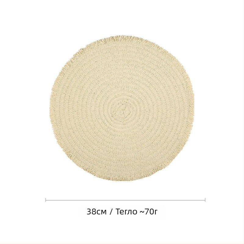 Плетена хартиена подложка за маса – екологична, топлоизолация, предпазва от изгаряния, декоративна подложка; материал: хартия; узор: еднотонен; форма: кръгла, квадратна, неправилна; биоразградимо