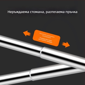 Закачалка за кърпи от неръждаема стомана, стенна, разтягаща се, с три слоя, фино полирана, товароподемност 25 кг