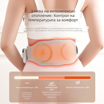 Колан за масаж на талията – Преносим EMS масажор с топъл компрес за талия, прасци и корем (Марка: Kodak chicken; Принцип: топъл компрес; Дата на пускане: юли 2025; Области: талия, прасци, корем)