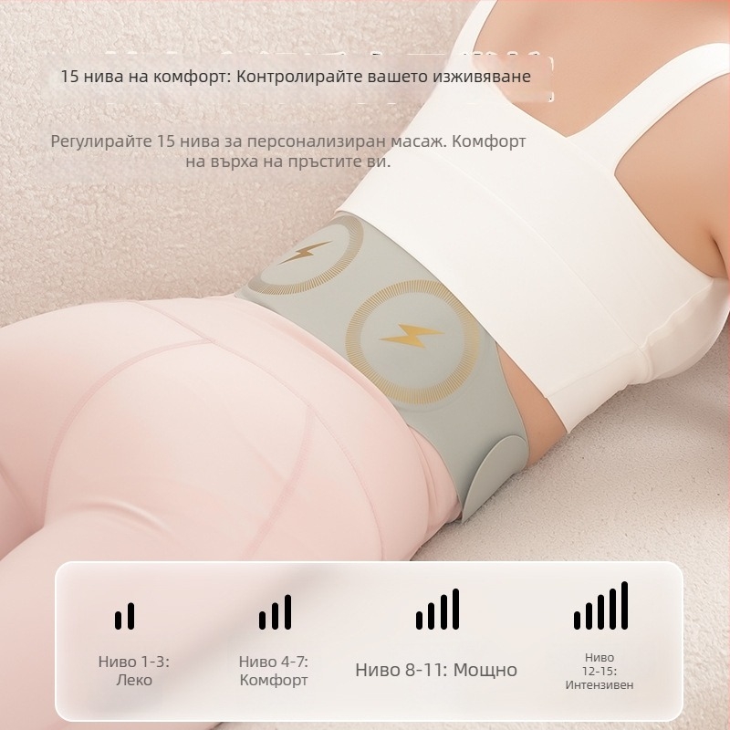 Колан за масаж на талията – Преносим EMS масажор с топъл компрес за талия, прасци и корем (Марка: Kodak chicken; Принцип: топъл компрес; Дата на пускане: юли 2025; Области: талия, прасци, корем)