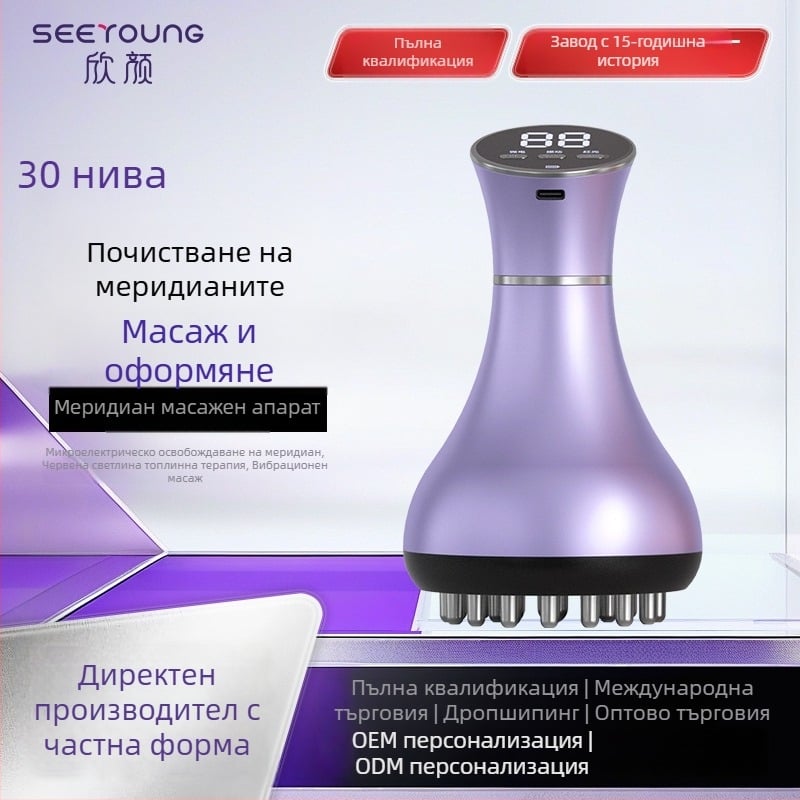 SEEYOUNG XY-M04 Електрическо устройство за терапевтично скрапване по меридиани с отопление, USB захранване и управление с бутон