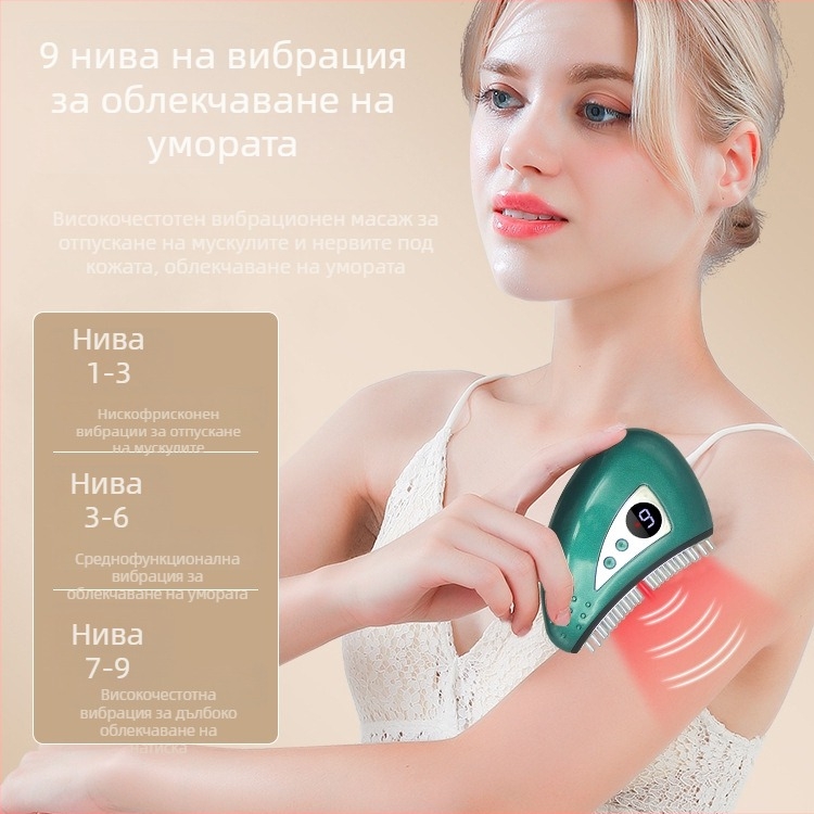 Електрическо устройство за масаж и топлинна терапия с моксибуция, USB захранване, 4 степени, до 45°C, ABS корпус