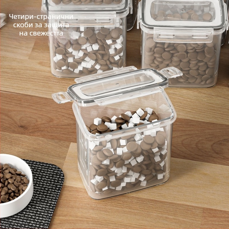 Пластмасов контейнер за храна за домашни любимци, влагозащитен и запечатан, обем 800–1000 мл, Yanghua