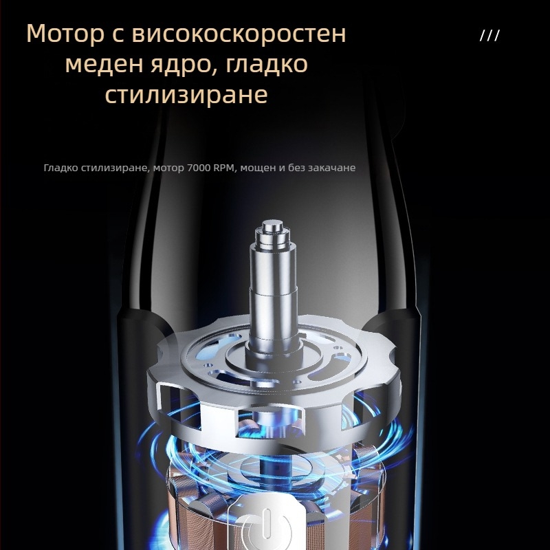 Електрическа машинка за подстригване, пет скорости, вградена батерия 1200–2000 mAh, сменяем и миещ се нож от неръждаема стомана, цифров дисплей