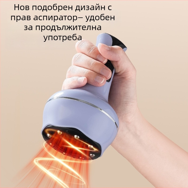 Електрическа нагряваща меридианна четка за домашна употреба, мултифункционално устройство за купинг и скрейпинг, зареждаема, регулируема температура 36–40°C, непрекъснато регулируема скорост, модел Bb-005, ABS