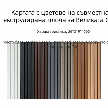 WPC пластмасово-дървени панели за външни стени на двора, стил: шарка, модерен минимализъм; отлична звукоизолация, отлична топлопроводност; монтажни услуги налични.