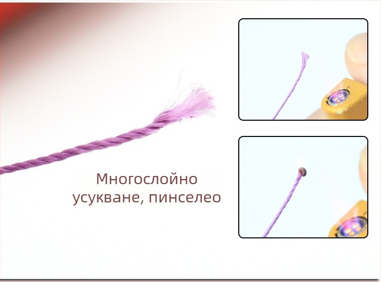 Шевни конци, восъчени, многоплетени, кръгли, 0.55 мм, полиестер, за домашен текстил