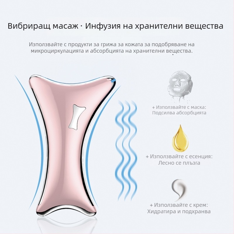 Устройство за красота на шията и лицето с нагряване, вибрация и повдигане, микро-ток и масаж — модел 901, ABS, зареждане, управление с бутон, 3-та скорост