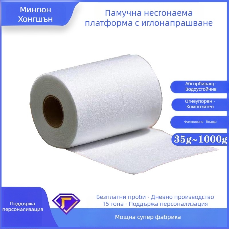 Автомобилен интериор: иглено пробита нетъкана материя от полиестер‑вискоза, водопоглъщаща, водоотблъскваща и огнеупорна, грамaж по поръчка