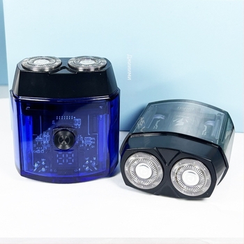 Jiiimi електрическа самобръсначка с роторна глава с две остриета; вградена батерия; живот на батерията до 60 минути; време за зареждане 1 час